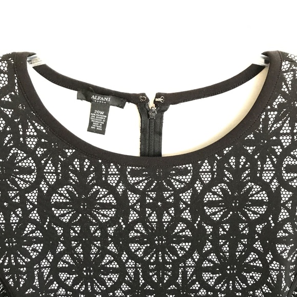 ALFANI Fit & Flare Midi Dress Lace Look Cap Sleeve Women’s Plus Size 20W 1X - Picture 3 of 16